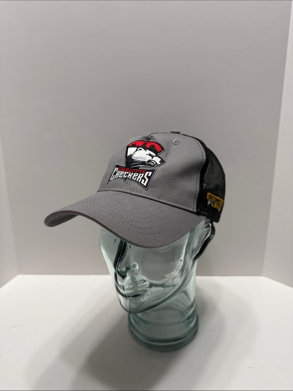 Gray Charlotte Checkers Baseball Cap with Team Patch